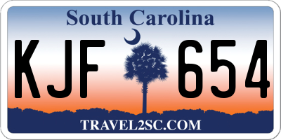 SC license plate KJF654