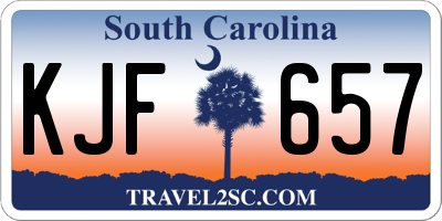 SC license plate KJF657