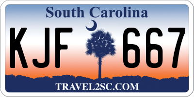 SC license plate KJF667