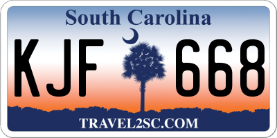 SC license plate KJF668