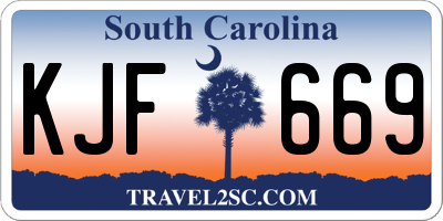 SC license plate KJF669