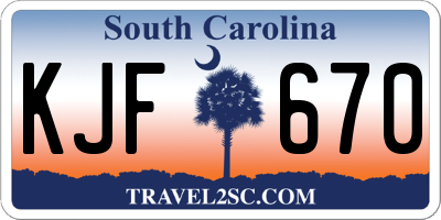 SC license plate KJF670