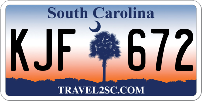 SC license plate KJF672