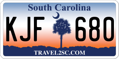 SC license plate KJF680