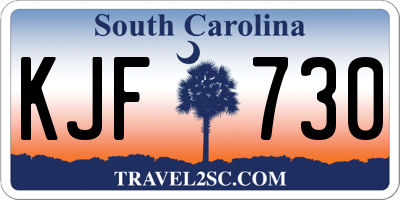 SC license plate KJF730
