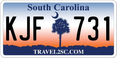 SC license plate KJF731