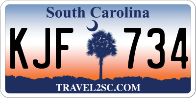 SC license plate KJF734