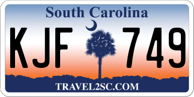 SC license plate KJF749