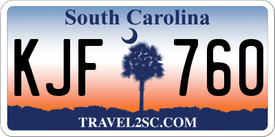SC license plate KJF760