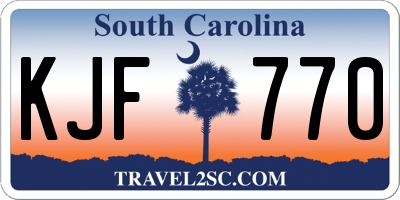 SC license plate KJF770