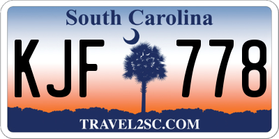 SC license plate KJF778