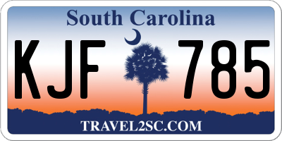 SC license plate KJF785