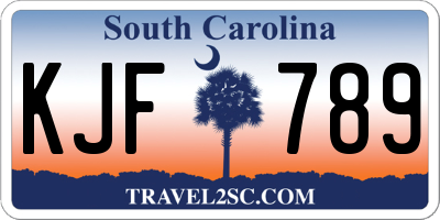 SC license plate KJF789