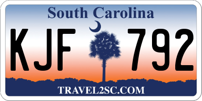 SC license plate KJF792