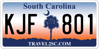 SC license plate KJF801