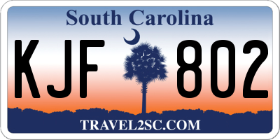 SC license plate KJF802