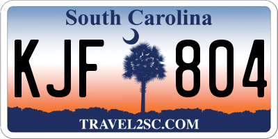 SC license plate KJF804