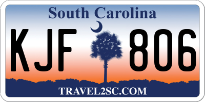 SC license plate KJF806