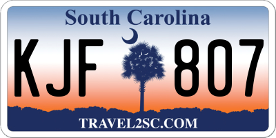 SC license plate KJF807
