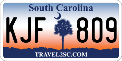 SC license plate KJF809