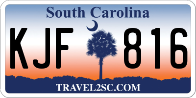 SC license plate KJF816