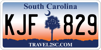 SC license plate KJF829