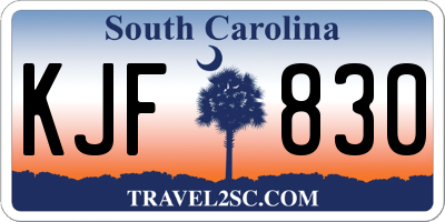 SC license plate KJF830