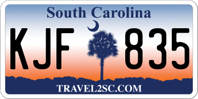SC license plate KJF835