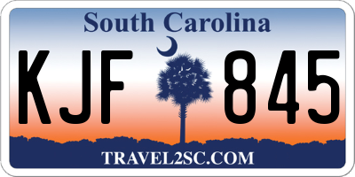SC license plate KJF845