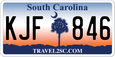 SC license plate KJF846