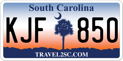 SC license plate KJF850