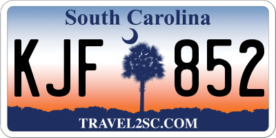 SC license plate KJF852