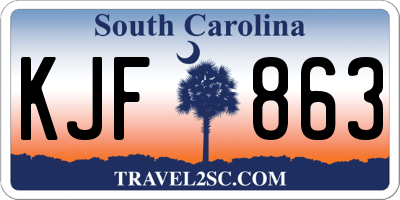 SC license plate KJF863