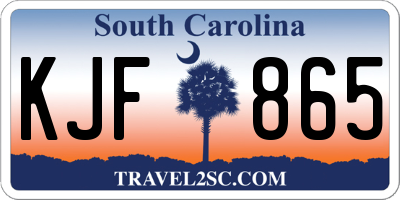 SC license plate KJF865