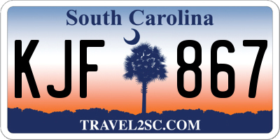 SC license plate KJF867