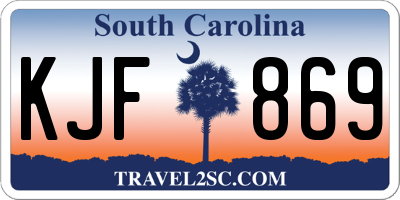 SC license plate KJF869