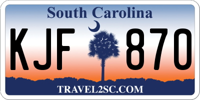 SC license plate KJF870