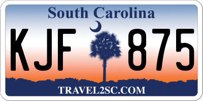 SC license plate KJF875