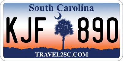 SC license plate KJF890