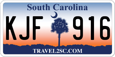 SC license plate KJF916