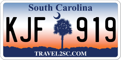 SC license plate KJF919