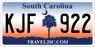 SC license plate KJF922