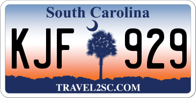 SC license plate KJF929