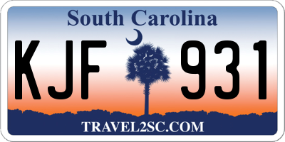 SC license plate KJF931
