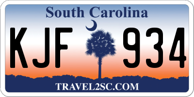 SC license plate KJF934
