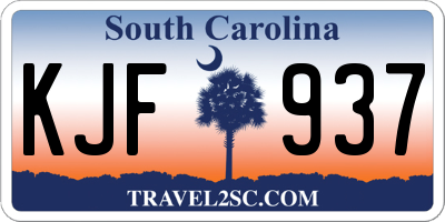 SC license plate KJF937