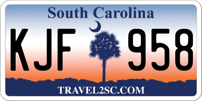 SC license plate KJF958