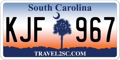 SC license plate KJF967