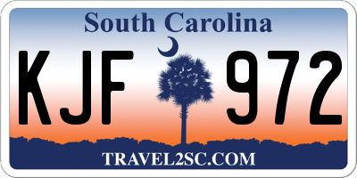 SC license plate KJF972