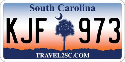 SC license plate KJF973
